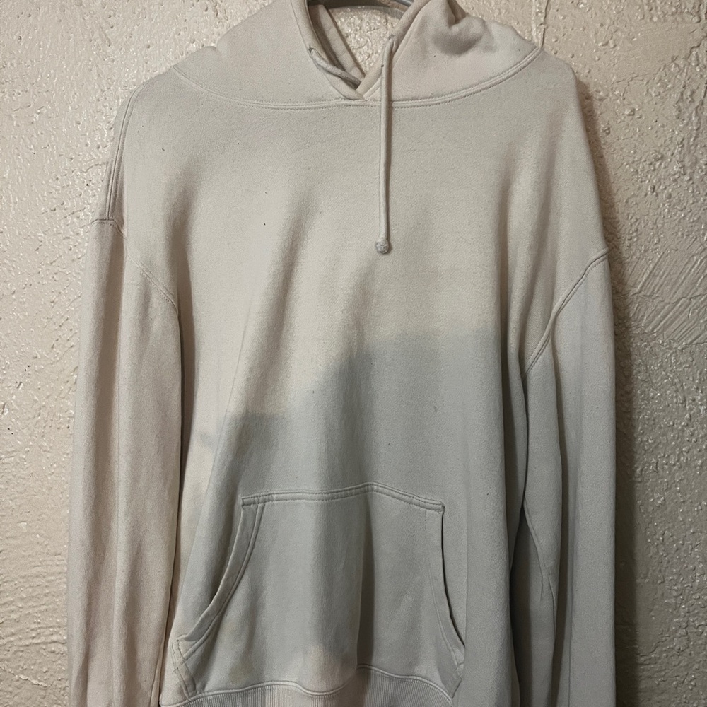 Cream Hoodie with Front Pocket